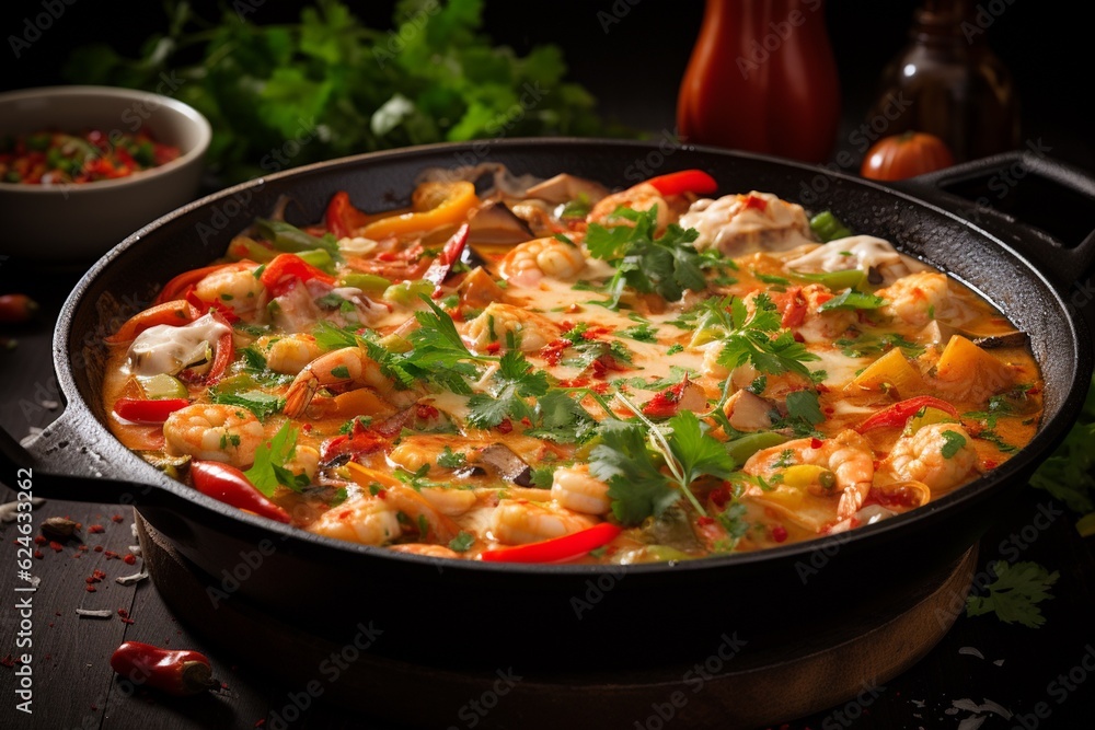 Moqueca Delight, A Captivating Image of Traditional Brazilian Fish Stew Created with Generative AI Moqueca Delight, A Captivating Image of Traditional Brazilian Fish Stew Created with Generative AI