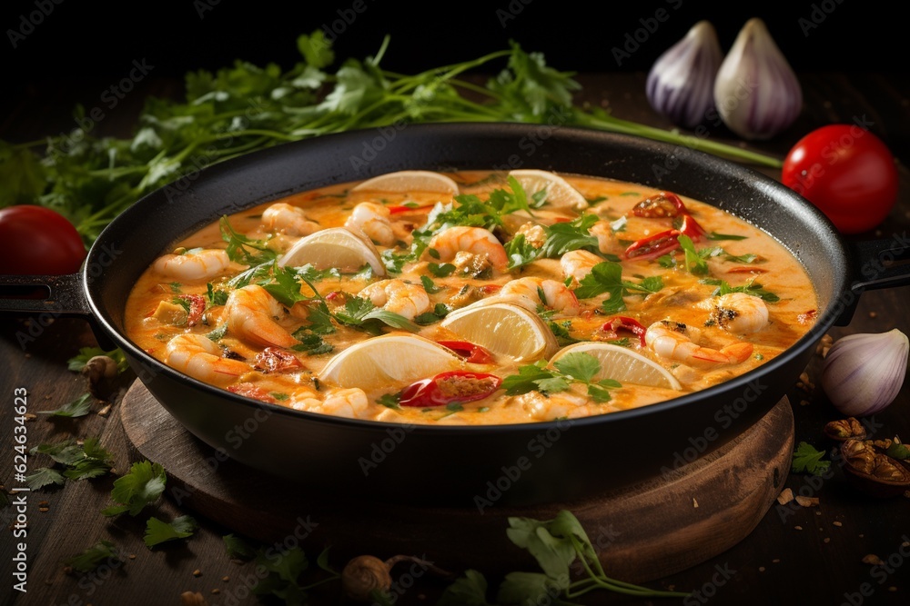Moqueca Delight, A Captivating Image of Traditional Brazilian Fish Stew Created with Generative AI Moqueca Delight, A Captivating Image of Traditional Brazilian Fish Stew Created with Generative AI