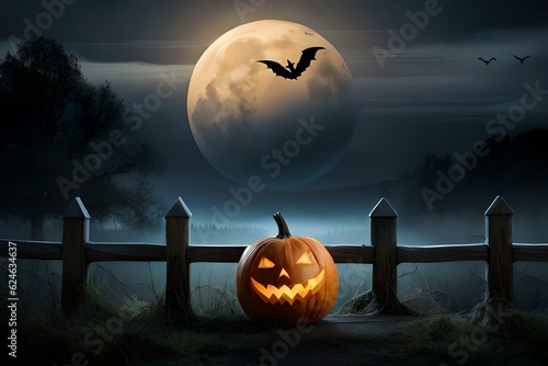 halloween background with pumpkins