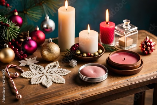 christmas still life with candles