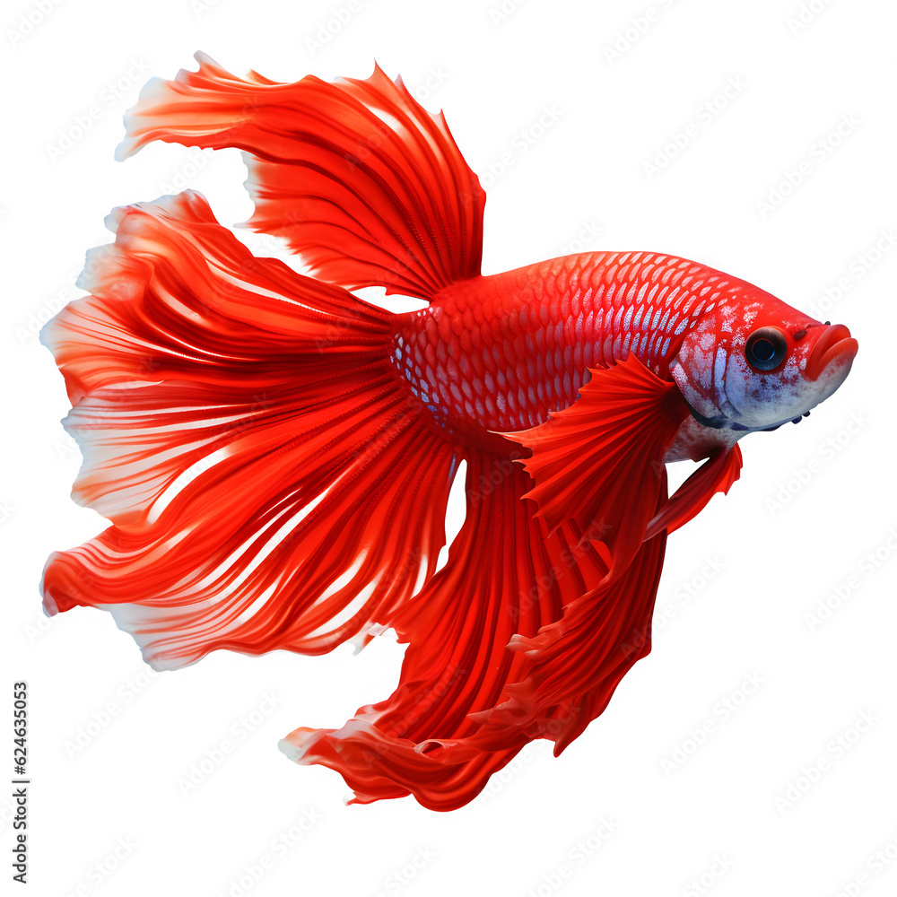Cute red sea fish without background Cute red sea fish without background