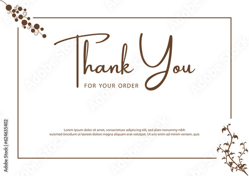 Thank you Card. Thank you for your order card. compliment card. easy to editable vector file.