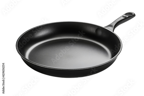 Black Frying Pan Isolated on Transparent Background. AI