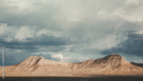 Desert Landscape with moody clouds and no people photo