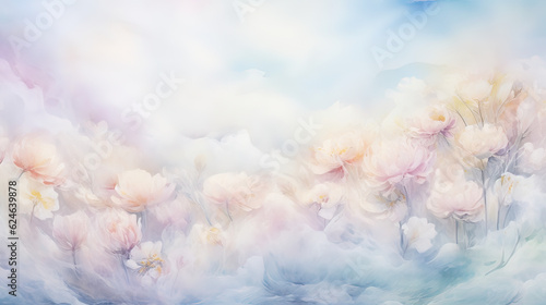 soft and ethereal wallpaper using watercolor techniques, blending gentle hues and delicate brushstrokes AI generative
