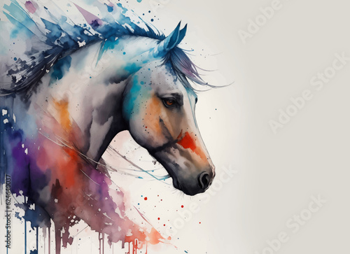 Watercolor Animal Illustration with Beautiful Dog Head on White Background. Aquarel Painted Style Pet Wallpaper Design for Banner, Poster, Invitation or Cover.