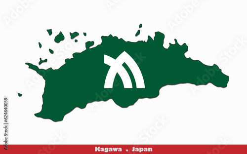 Kagawa Flag -  Prefectures of Japan (EPS) photo