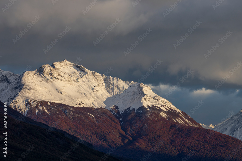 snowed peak with the first lights snowed peak with the first lights