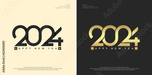 2024 logo design for happy new year poster.