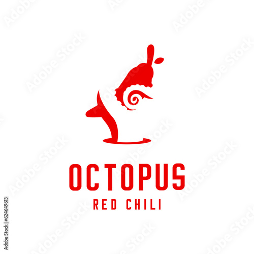 octopus tentacles logo vector carrying cayenne pepper