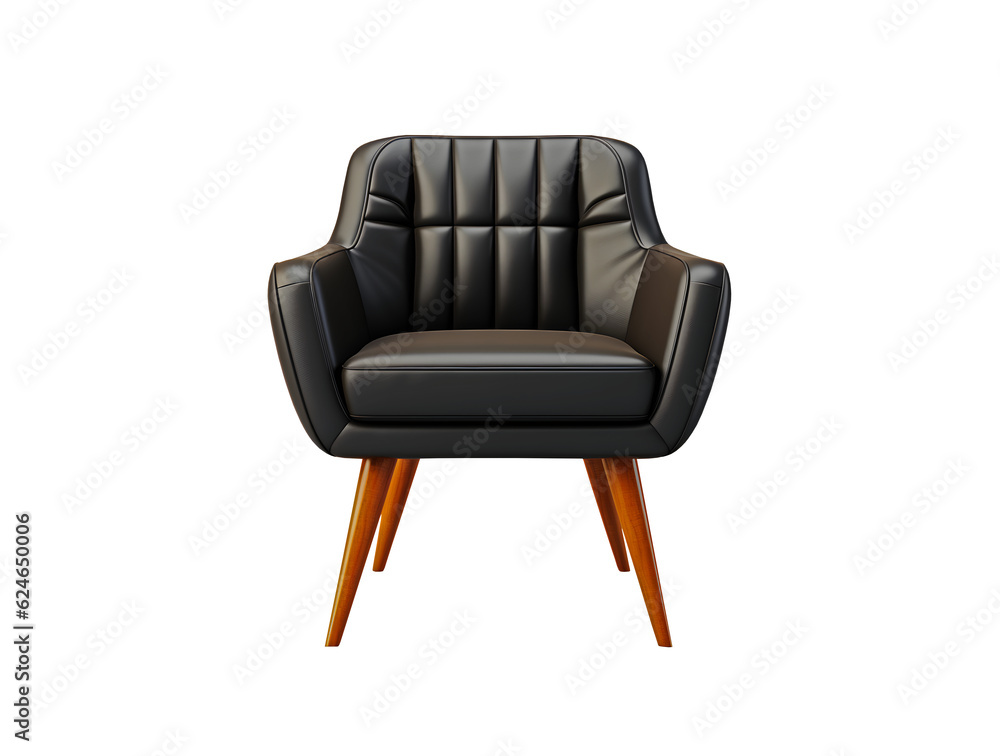 stylish chair with black top and light wooden legs isolated on transparent background Generative AI - PNG File stylish chair with black top and light wooden legs isolated on transparent background Generative AI - PNG File