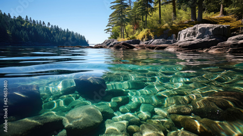 Cool water off the Canadian coastline. Generative AI © piai