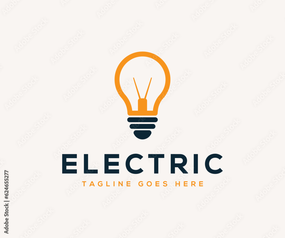 Electric bulb logo design vector template. Electrical bulb icon vector. Electric bulb logo design vector template. Electrical bulb icon vector.