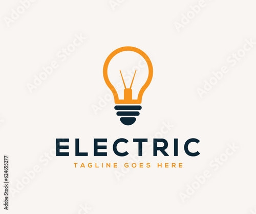 Electric bulb logo design vector template. Electrical bulb icon vector.