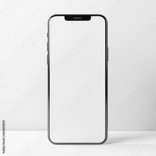 Blank front view of smartphone mockup, Generative ai