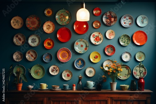 Collection Of Decorative Plates, Generative AI