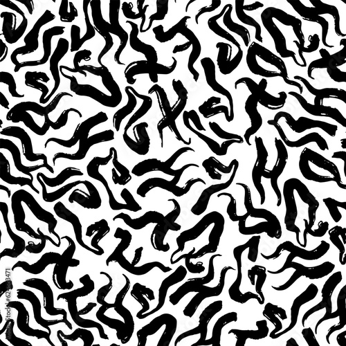 letters on white background with seamless pattern,  abstract alphabets pattern on black and white, vector illustration eps 10