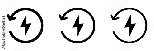 Energy reduction vector flat icons set