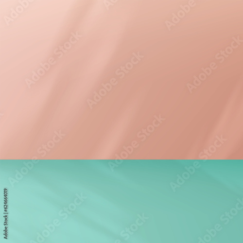 3d Beige and Blue Studio background display with shadow leaves on wall room,Transparent soft light for branches leaf,Concept for Cosmetic product presentation,Sale Online in Winter, Autumn,Fall Season
