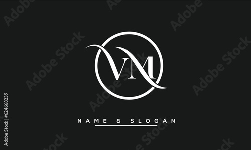 VM,  MV,  V,  M  Abstract  Letters  Logo  Monogram