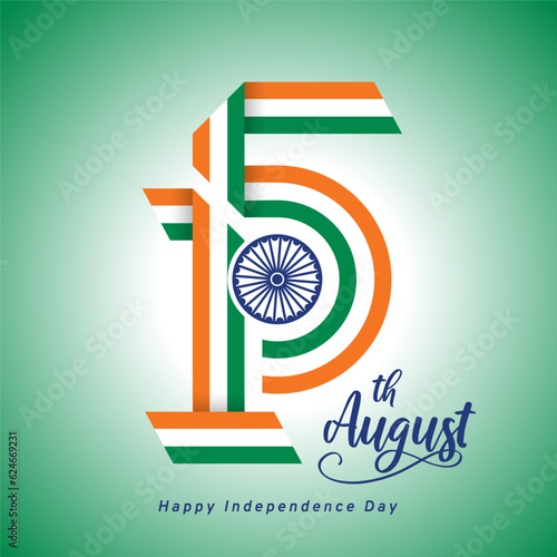 15th August post, text, logo, badge, Vector, social media post, 15