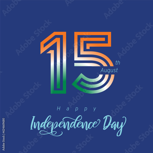 15th August post, text, logo, badge, Vector, social media post.