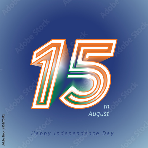 15th August post, text, logo, badge, Vector, social media post.