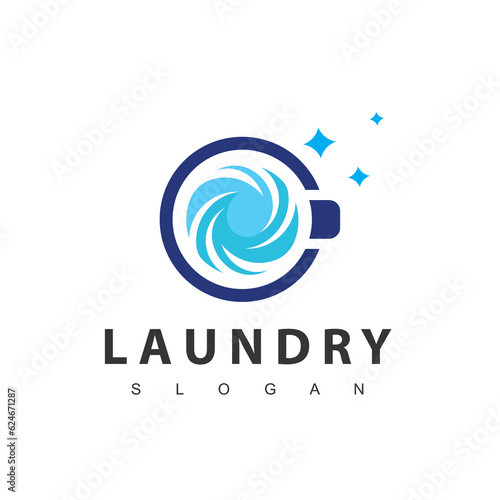 Laundry logo template. Simple laundry illustration logo