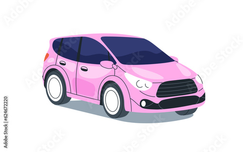 Passenger car, hatchback body. Abstract auto. Wheeled road transport. Automob...