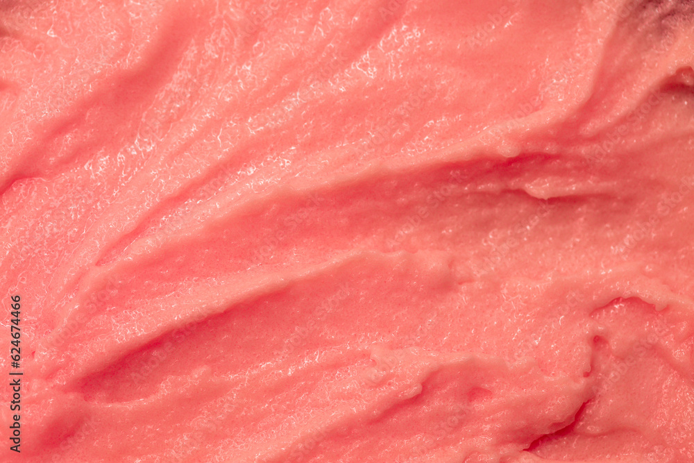 Berry yoghurt ice cream. Smoothies from fresh fruits and berries. Ice cream texture. Delicious sweet dessert close-up as a background.