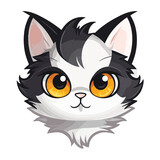 Black cat cartoon illustration,mascot,doodle design,cat sticker,illustrator,ready for print,fully re-editable.