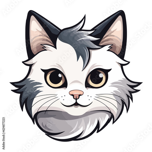 kitten vector in blue color,cat illustration,cute cat sticker,editable,print ready stickers