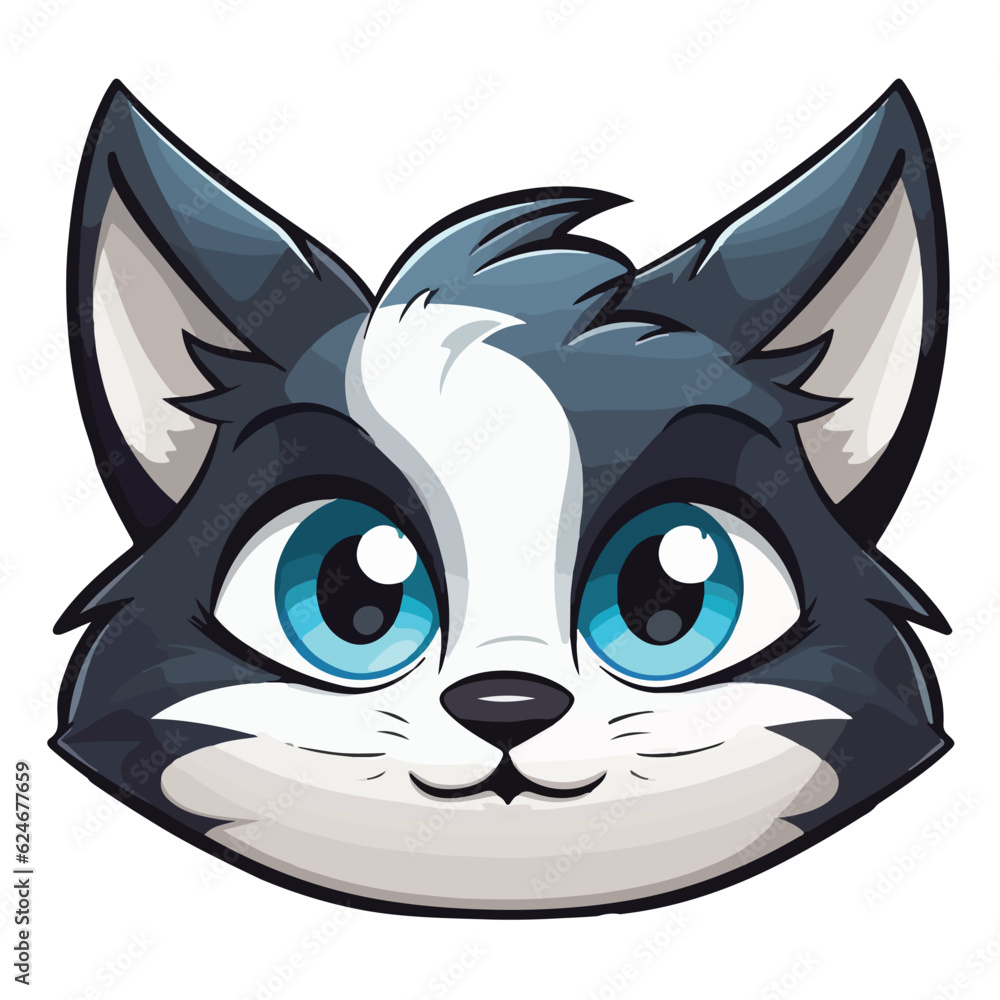 cute cat sticker with blue eyes,ready to print,cute little cat print,cartoon illustration,cat character,fully reconfigurable. cute cat sticker with blue eyes,ready to print,cute little cat print,cartoon illustration,cat character,fully reconfigurable.
