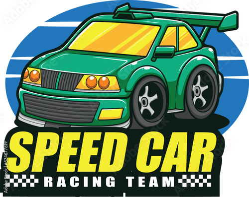 vector illustration of toy cars mascot logo
