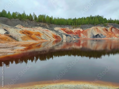 Bogdanovich, Sverdlovsk region, Russia - 06.13.2022. Troitsko-Baynovskoye deposit of refractory clays. photo