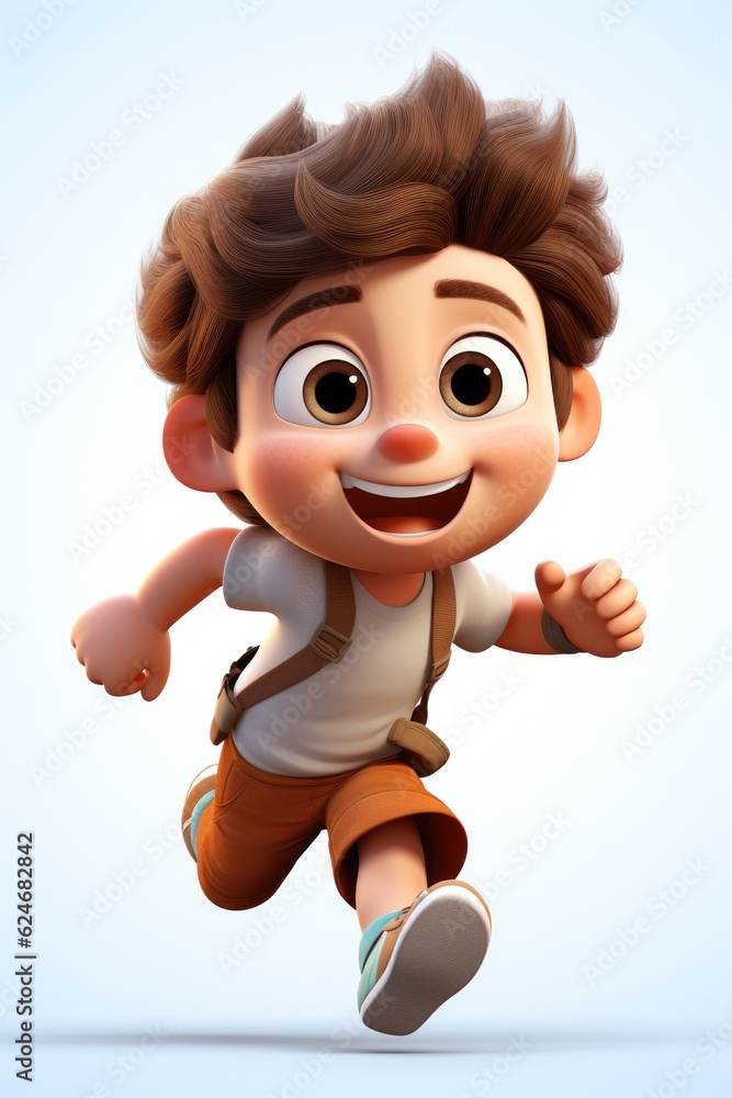 3D illustration of a cute boy running fast Physical Exercise Education in School Generative AI 3D illustration of a cute boy running fast Physical Exercise Education in School Generative AI