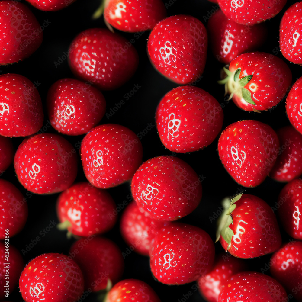 A pile of strawberries texture seamless, generated using AI tools A pile of strawberries texture seamless, generated using AI tools