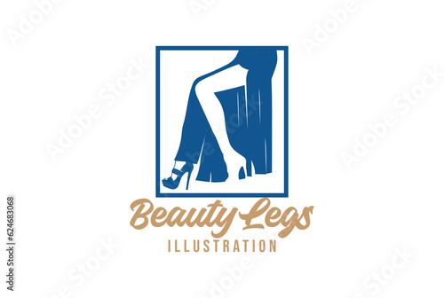 Beauty Sexy Woman Girl Lady Legs for Model or Body Care Icon Illustration Vector