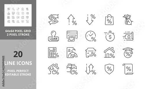 loan 64px and 256px editable vector set