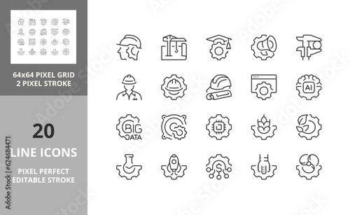 engineering 64px and 256px editable vector set