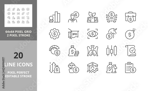 investment 64px and 256px editable vector set