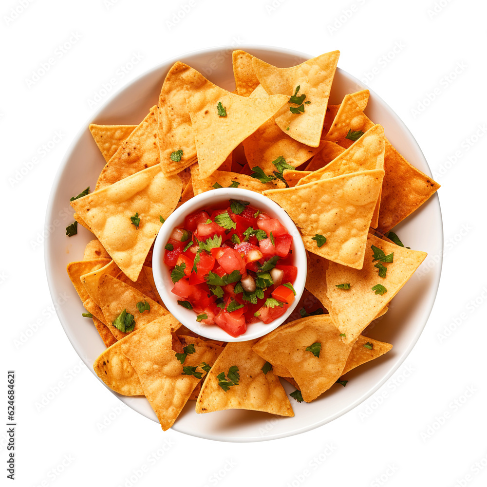 Nachos chips and salsa on transparent background Remove png created with Generative AI, Clipping Path Nachos chips and salsa on transparent background Remove png created with Generative AI, Clipping Path