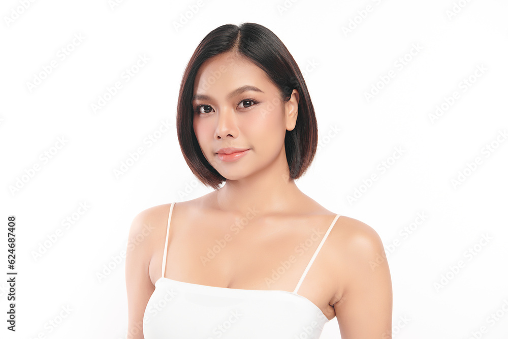 Beautiful young asian woman with clean fresh skin on white background, Face care, Facial treatment, Cosmetology, beauty and spa, Asian women portrait. Beautiful young asian woman with clean fresh skin on white background, Face care, Facial treatment, Cosmetology, beauty and spa, Asian women portrait.