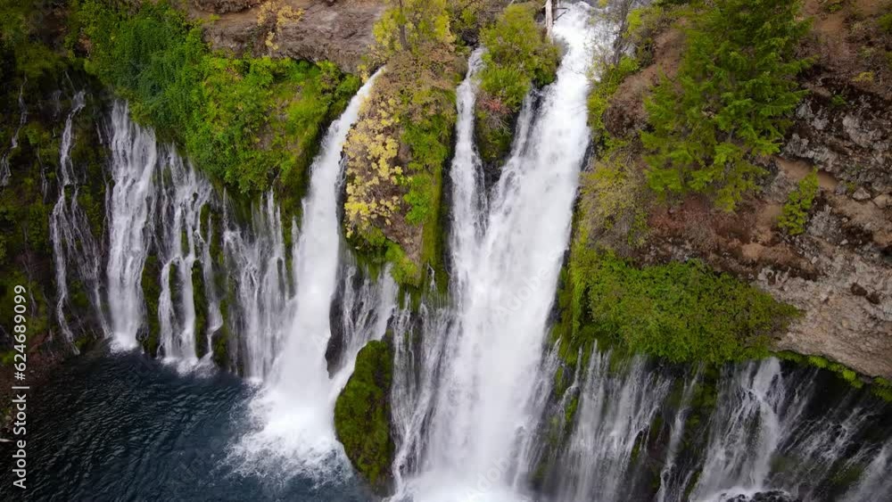 Aerial shot of Burney Falls in Northern California, USA. Aerial shot of Burney Falls in Northern California, USA.