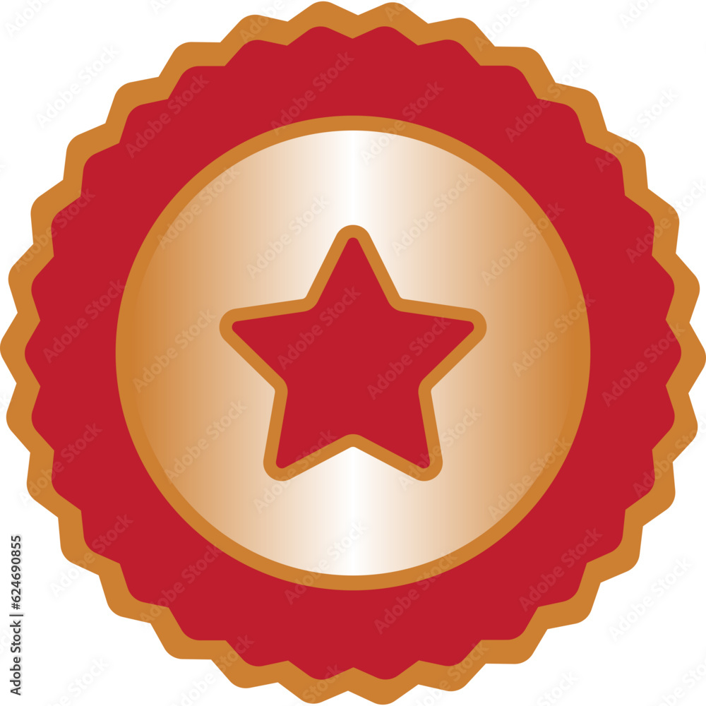 bronze medal badge icon illustration bronze medal badge icon illustration
