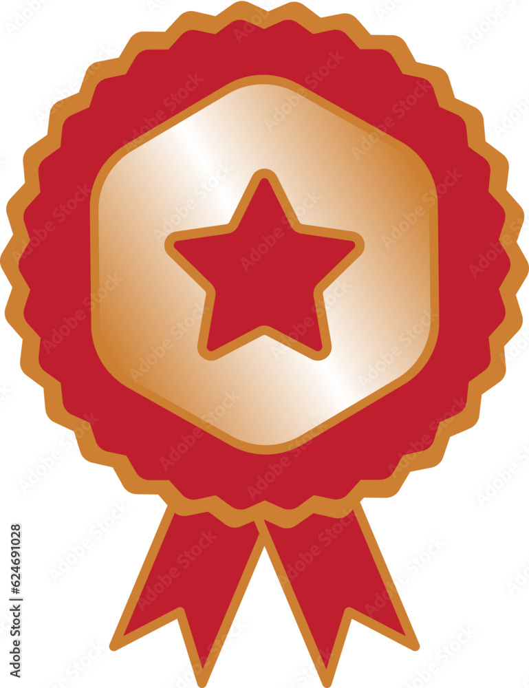 bronze medal badge icon illustration bronze medal badge icon illustration