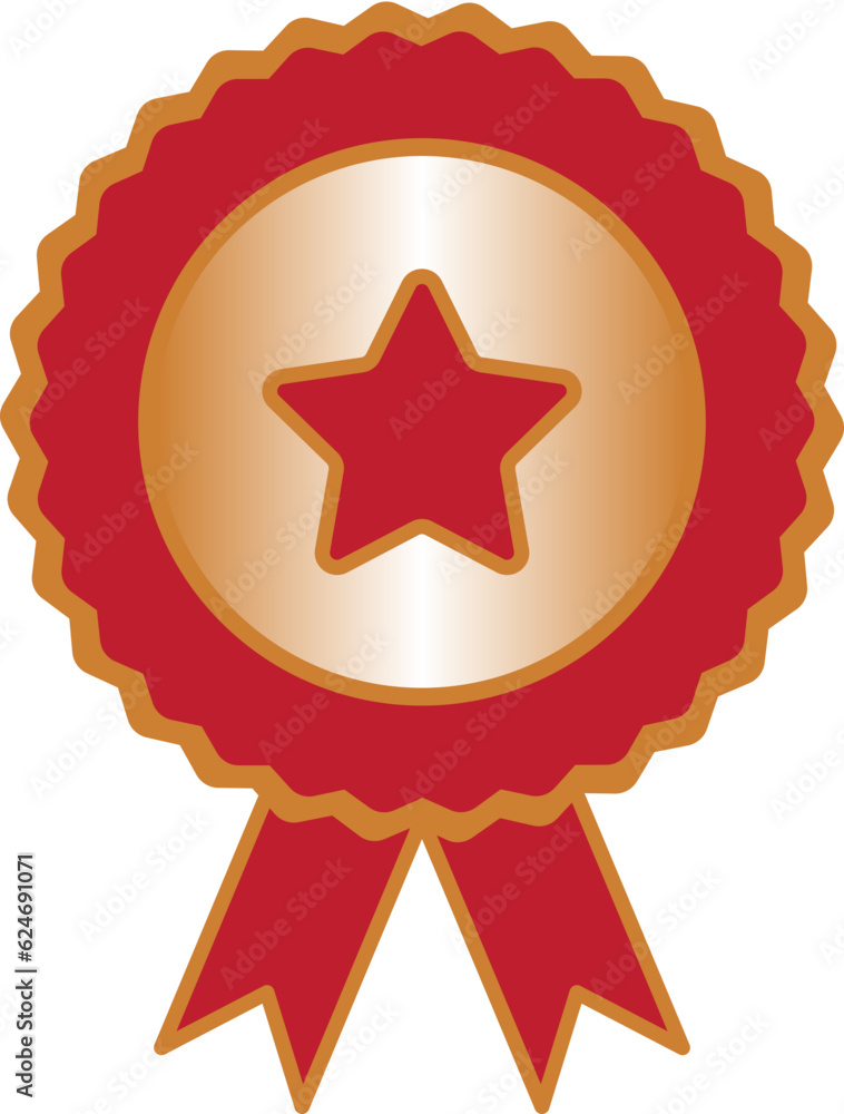 bronze medal badge icon illustration bronze medal badge icon illustration