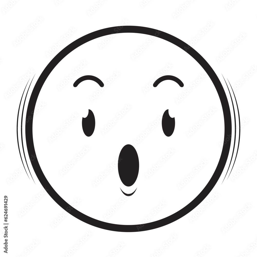 emoji surprised outline face cartoon cute emoji surprised outline face cartoon cute
