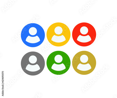 User avatar vector icon set. Human silhouette avatar. Client symbol, member profile, login head sign vector design and illustration.

