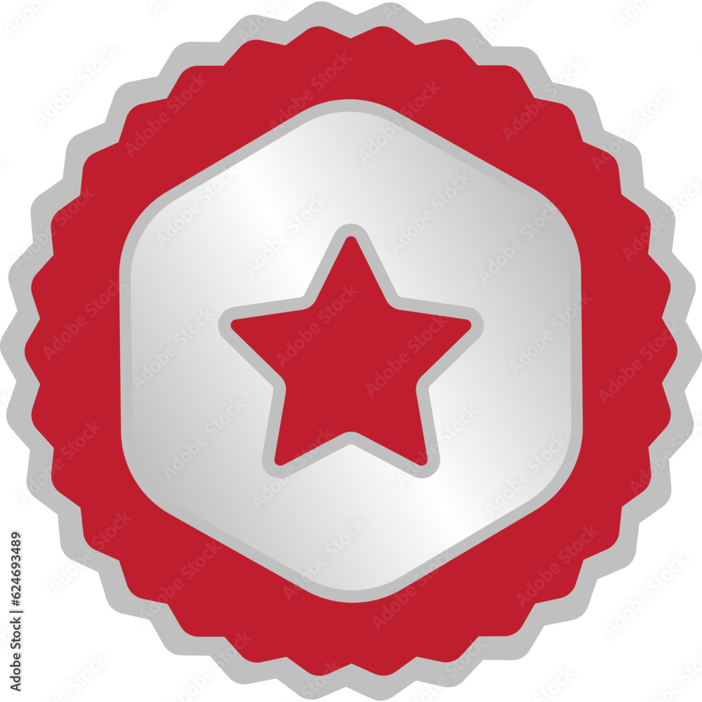 silver medal badge icon illustration silver medal badge icon illustration